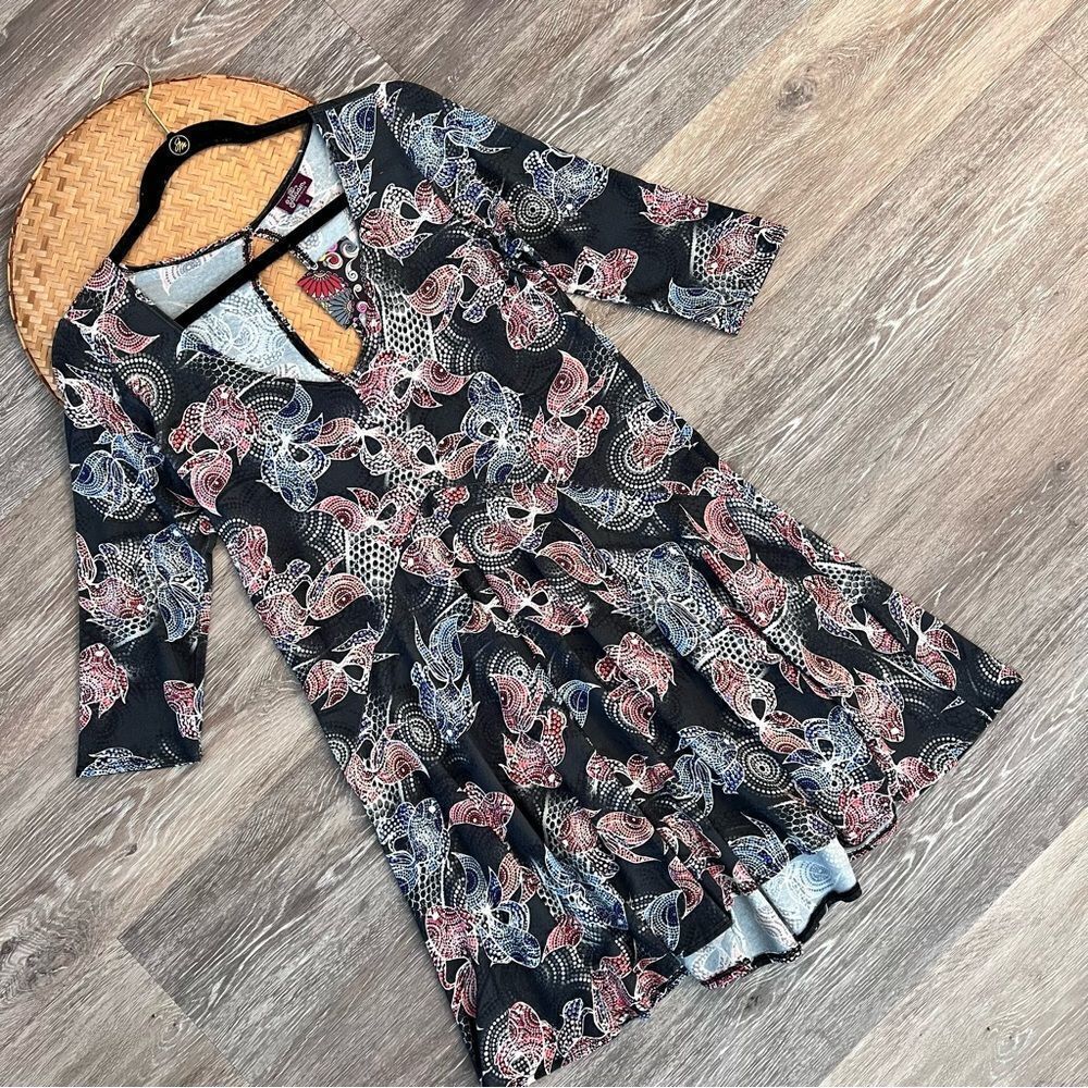 Salaam‎ nwt goldfish printed swing dress